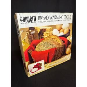 VTG Bialetti Casa Italia Bread Warming Stone Set NIB